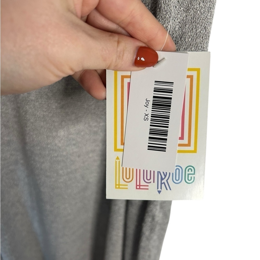 LULAROE Joy Grey Knit Sweater Maxi Open Front Long Vest Duster Size XS NWT - Picture 7 of 11